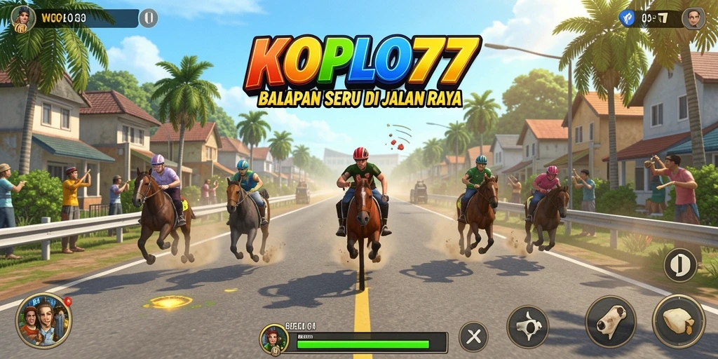 Gameplay KOPLO77 menampilkan balapan menegangkan di jalan raya.