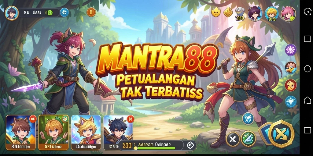Screenshot utama MENTRA88 menampilkan aksi karakter anime yang menakjubkan.
