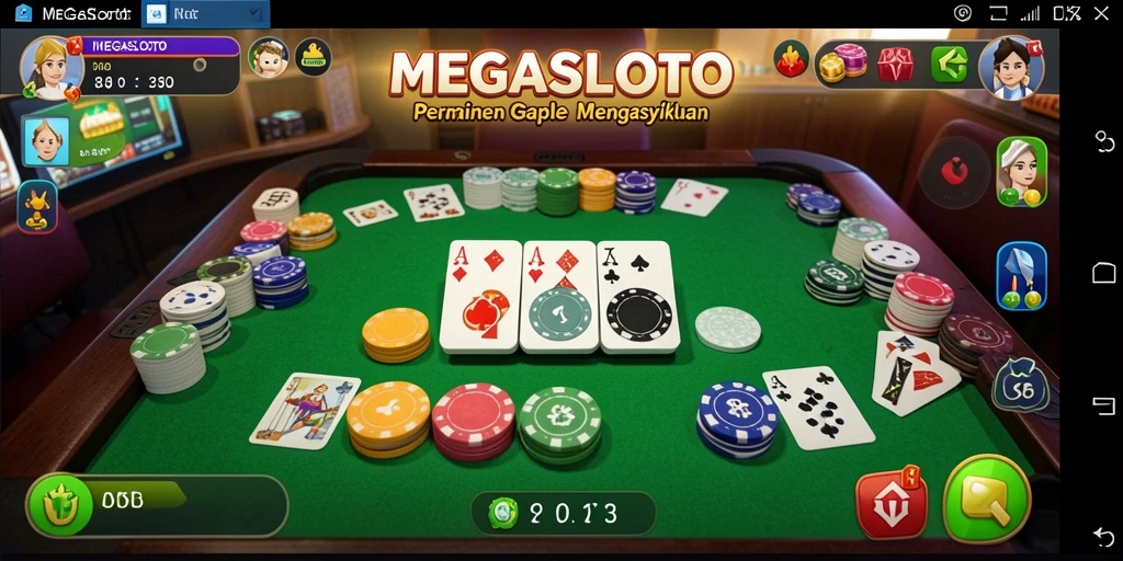 Tangkapan layar MEGASLOTO menampilkan gameplay Gaple yang seru.