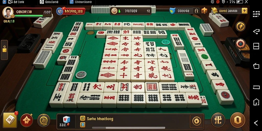 Screenshot utama menunjukkan gameplay seru dan strategi Mahjong.
