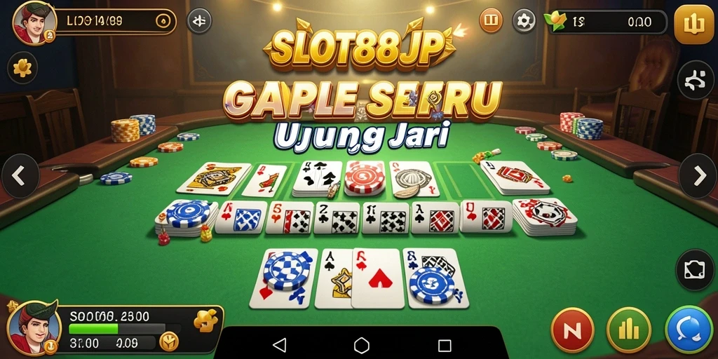 Gameplay seru Gaple di SLOT88JP dengan teman-teman.