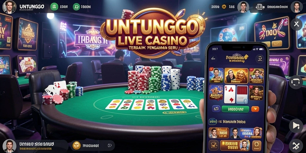 Tampilan gameplay UNTUNGGO dalam sesi Live Casino yang seru.